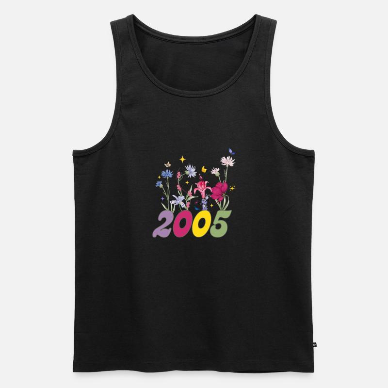 Geburtsjahr 2005 Wildblumen - Männer Premium Bio Tank Top - Schwarz
