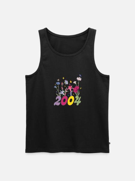 Year of birth 2004 wildflowers - Men's Premium Organic Tank Top - black