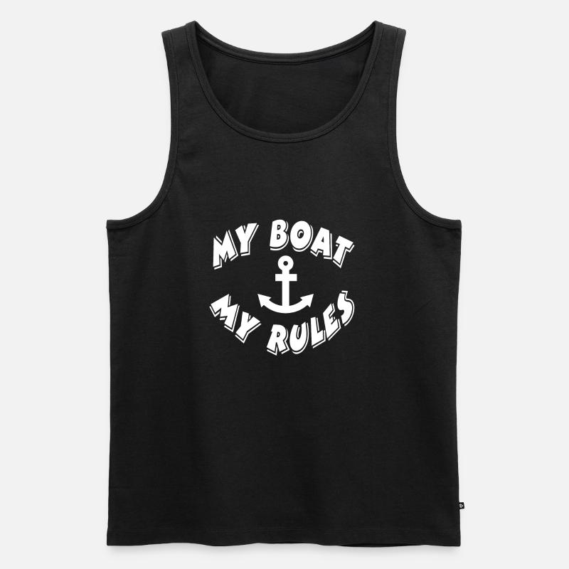 Boot - Männer Premium Bio Tank Top - Schwarz