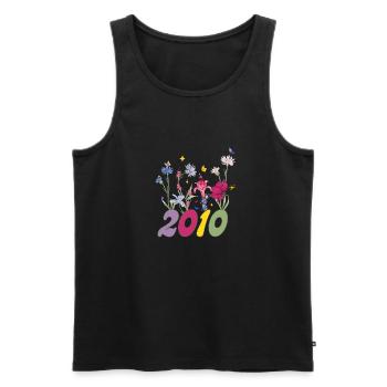 Year of birth 2010 wildflowers - Men's Premium Organic Tank Top - black - Front - AI Model Male 178 light (178cm)