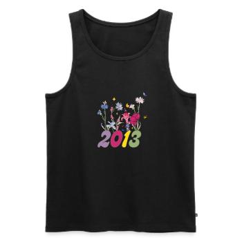 Year of birth 2013 wildflowers - Men's Premium Organic Tank Top - black - Front - Michal (187cm)