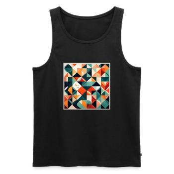 Modern Geometric Abstract Design - Men's Premium Organic Tank Top - black - Front - Michal (187cm)