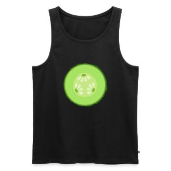Gurken-Scheibe - Männer Premium Bio Tank Top - Schwarz - Vorne - AI Model Male 178 light (178cm)