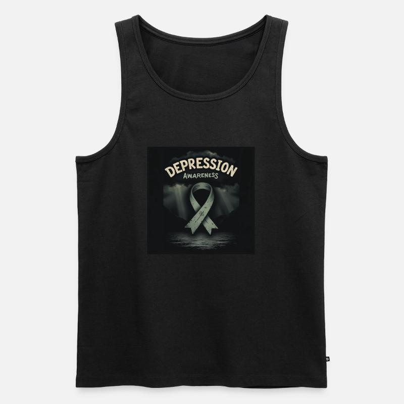 Bewusstsein für Depressionen - Männer Premium Bio Tank Top - Schwarz