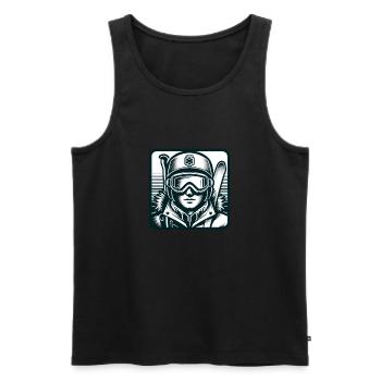 Ski Instructor Gifts - Men's Premium Organic Tank Top - black - Front - Michal (187cm)