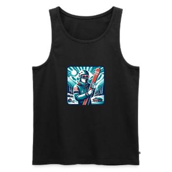 Ski Instructor Gifts - Men's Premium Organic Tank Top - black - Front - Michal (187cm)