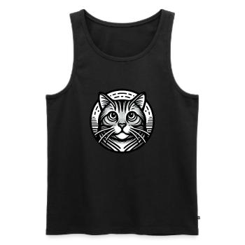 Domestic Cat Gifts - Men's Premium Organic Tank Top - black - Front - Michal (187cm)