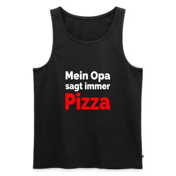 Pizza - Männer Premium Bio Tank Top - Schwarz - Vorne - Michal (187cm)