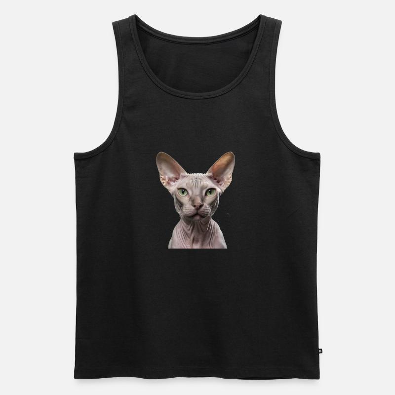 Sphynx-Katze - Männer Premium Bio Tank Top - Schwarz