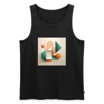 Modern Geometric Abstract Art Design - Men's Premium Organic Tank Top - black - Front - AI Model Male 178 light (178cm)