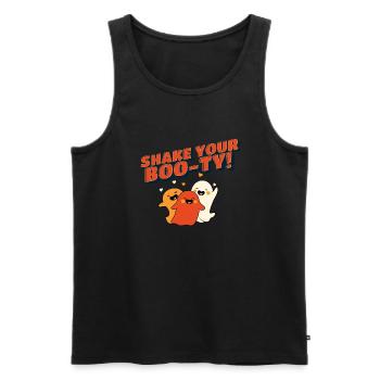 Halloween Danse Fantôme Fête Nuit - Débardeur bio Premium Homme - noir - Devant - Michal (187cm)