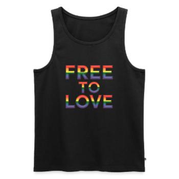 Free to love - LGBT - Männer Premium Bio Tank Top - Schwarz - Vorne - Michal (187cm)