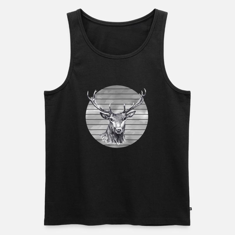 Hirsch - Männer Premium Bio Tank Top - Schwarz