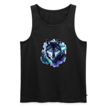Wolf Nebula Galaxy Polarlicht - Männer Premium Bio Tank Top - Schwarz - Vorne - AI Model Male 178 light (178cm)