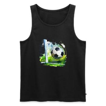 Le football, une passion qui unit - Débardeur bio Premium Homme - noir - Devant - AI Model Male 178 light (178cm)