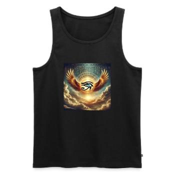 Eye of Horus - Men's Premium Organic Tank Top - black - Front - AI Model Male 178 light (178cm)
