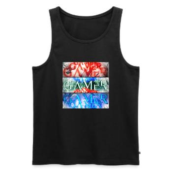 Gamer - Men's Premium Organic Tank Top - black - Front - Michal (187cm)