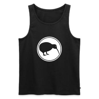 Kiwi - Neuseeland - New Zealand - Maori - Aotearoa - Männer Premium Bio Tank Top - Schwarz - Vorne - Michal (187cm)