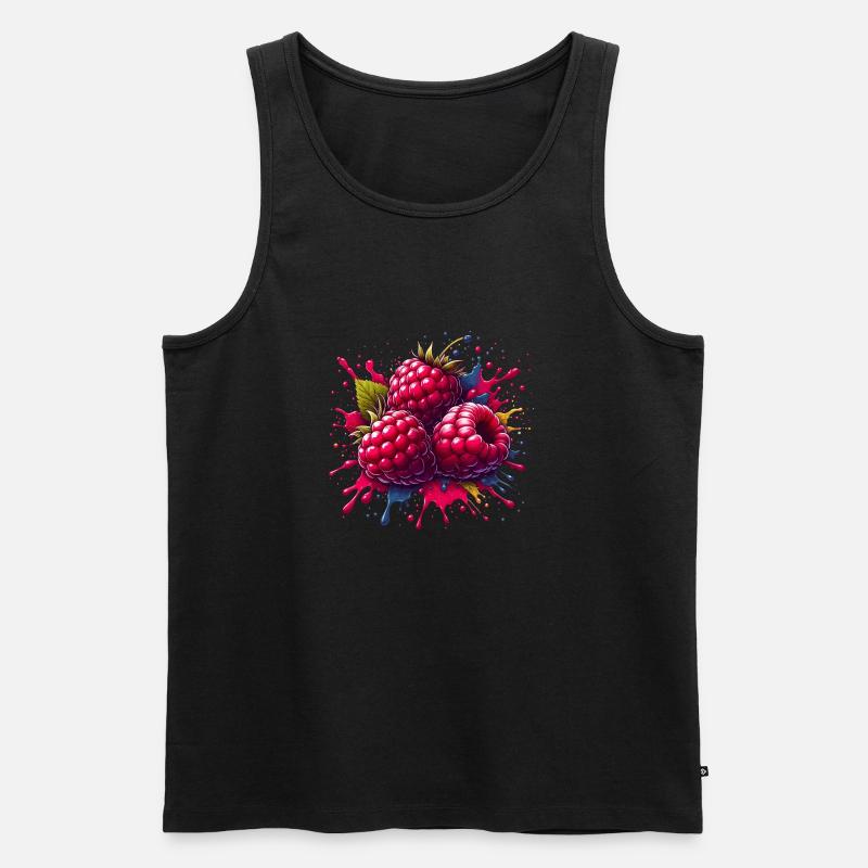 Himbeeren-Farbexplosion - Männer Premium Bio Tank Top - Schwarz