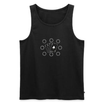 4 aces - Men's Premium Organic Tank Top - black - Front - AI Model Male 178 light (178cm)