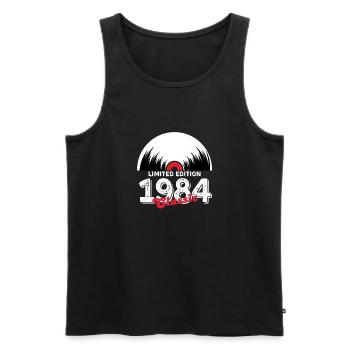 Limitierte Auflage 1984 Klassisches Vinyl - Männer Premium Bio Tank Top - Schwarz - Vorne - Michal (187cm)