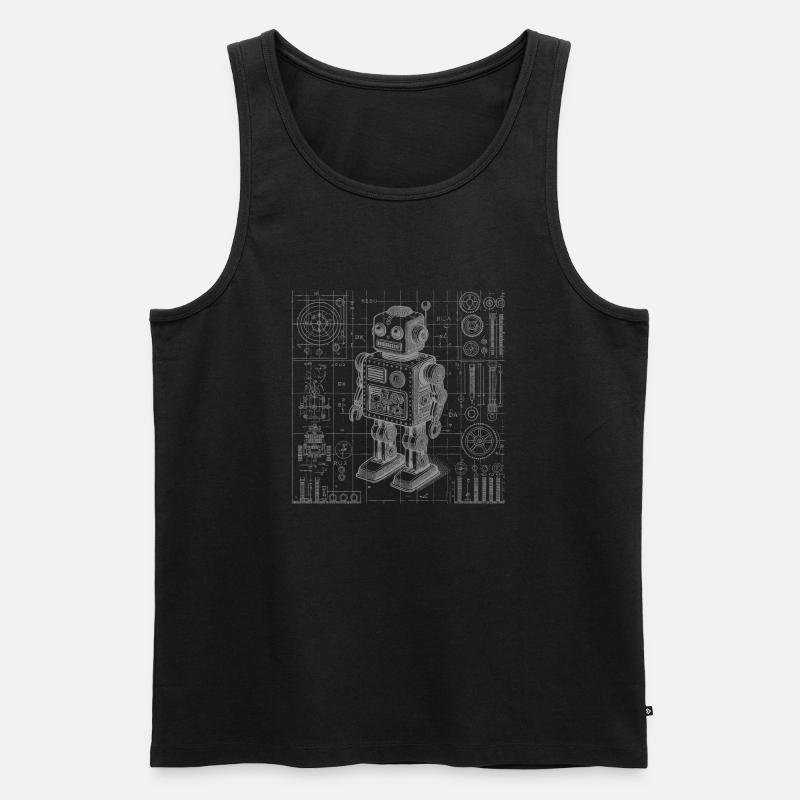 Roboter - Männer Premium Bio Tank Top - Schwarz