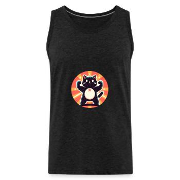 Mächtige süße Katze - Männer Premium Bio Tank Top - Anthrazit - Vorne - Alexander (188cm)
