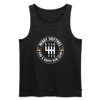 Merry Shiftmas And A Happy New Gear - Car Guy - Men's Premium Organic Tank Top - black - Front - AI Model Male 178 light (178cm)