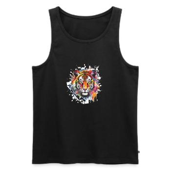 Tiger Animal - Männer Premium Bio Tank Top - Schwarz - Vorne - AI Model Male 178 light (178cm)