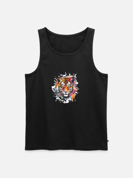 Tiger Animal - Men's Premium Organic Tank Top - black