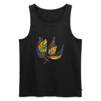 leaves - Men's Premium Organic Tank Top - black - Front - Michal (187cm)