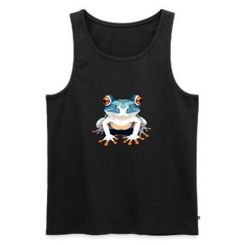 Frosch-Vektor-Kunst mit lebendigen Farben Illustration - Männer Premium Bio Tank Top - Schwarz - Vorne - AI Model Male 178 light (178cm)