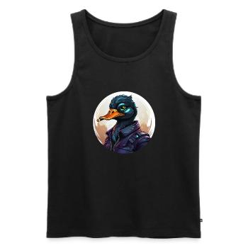 Duck with cigar - Men's Premium Organic Tank Top - black - Front - AI Model Male 178 light (178cm)