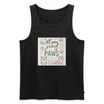 All you need is paws - Men's Premium Organic Tank Top - black - Front - Michal (187cm)