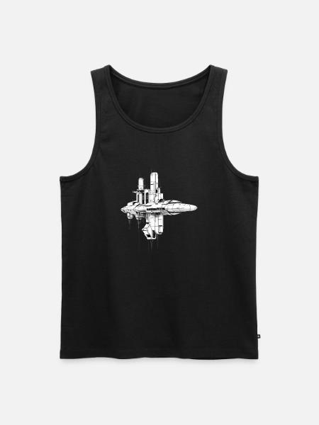 Spaceship - Männer Premium Bio Tank Top - Schwarz