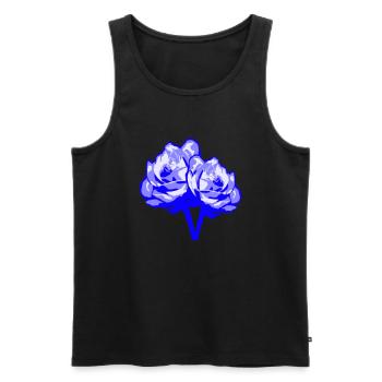 Two Beautiful Rose Blossom Leaf 2 Rose Rose Bouquet - Men's Premium Organic Tank Top - black - Front - Michal (187cm)