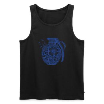Blumen Granate - Männer Premium Bio Tank Top - Schwarz - Vorne - AI Model Male 178 light (178cm)
