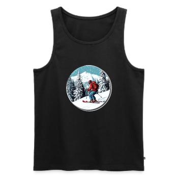 Experience freedom in the snow: Your winter adventure wa - Men's Premium Organic Tank Top - black - Front - AI Model Male 178 light (178cm)