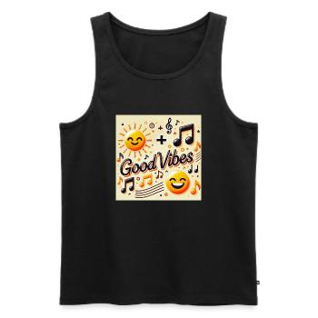 Sunshine + Music = - Men's Premium Organic Tank Top - black - Front - Michal (187cm)