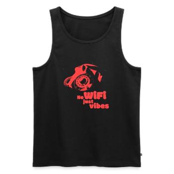 No Wifi, just Vibes - variant red - Men's Premium Organic Tank Top - black - Front - AI Model Male 178 light (178cm)