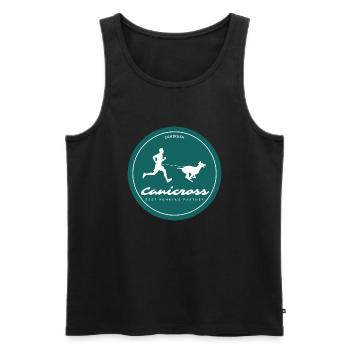Canicross - Courir avec son chien - Débardeur bio Premium Homme - noir - Devant - Michal (187cm)