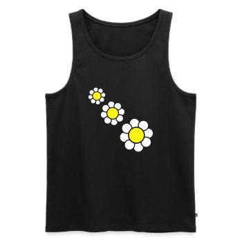3 Marguerites Blanches Fleurs Printemps Eté Jolie - Débardeur bio Premium Homme - noir - Devant - Michal (187cm)