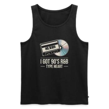 R&B Vibes der 90er – Gefühl Pur - Männer Premium Bio Tank Top - Schwarz - Vorne - Michal (187cm)