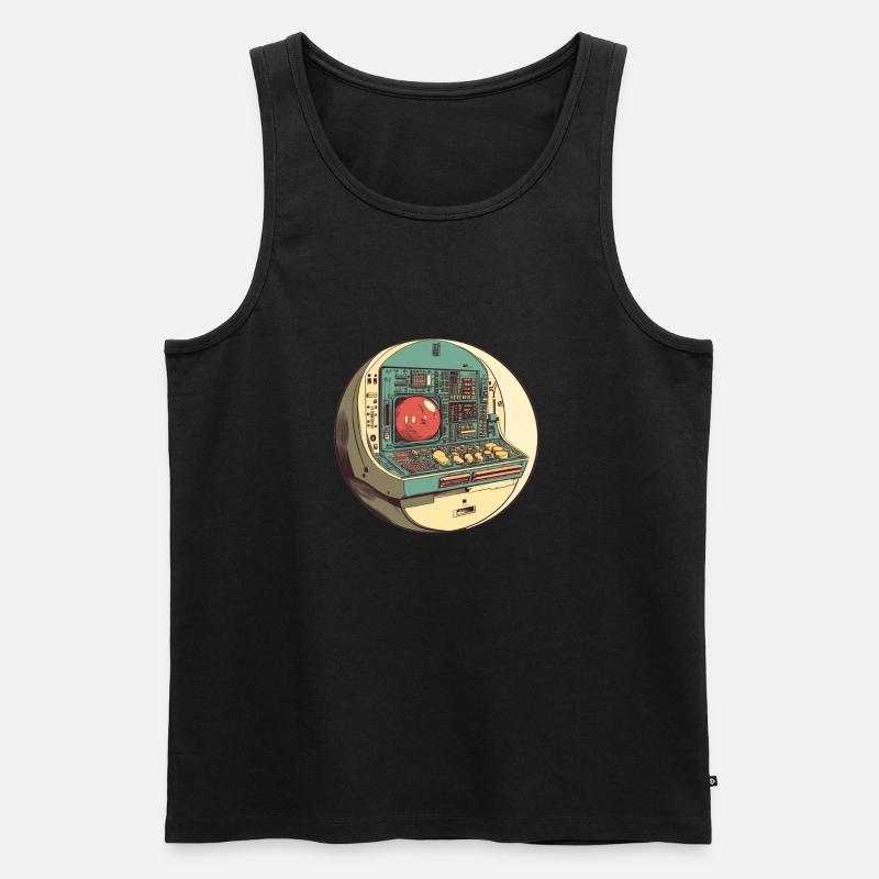 Retro-Computer: Die Anfänge der Technik! - Männer Premium Bio Tank Top - Schwarz