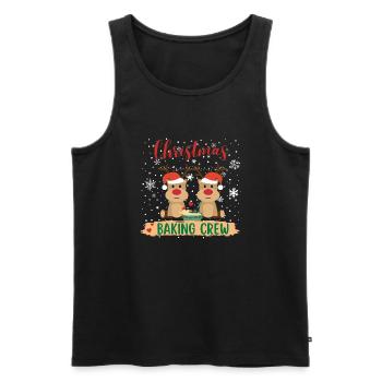 christmas baking crew - süße Weihnachtsrentiere - Männer Premium Bio Tank Top - Schwarz - Vorne - Michal (187cm)