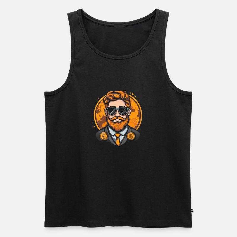 Bitcoin Hipster - Männer Premium Bio Tank Top - Schwarz