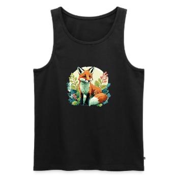 Fuchs in der Natur – Wildnis Tier T-Shirt Design - Männer Premium Bio Tank Top - Schwarz - Vorne - Michal (187cm)