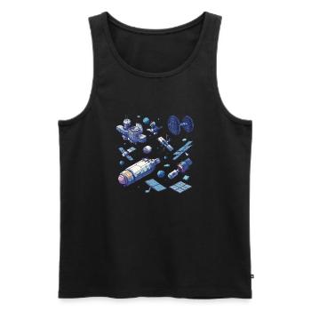 Modulare Raumstationen: Zukunft der Raumforschung - Männer Premium Bio Tank Top - Schwarz - Vorne - AI Model Male 178 light (178cm)