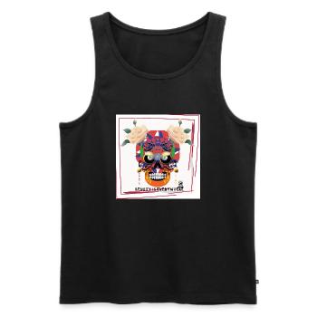 white skull 3 - Men's Premium Organic Tank Top - black - Front - AI Model Male 178 light (178cm)