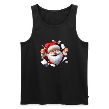 Santa in the hole from the front 1 - Men's Premium Organic Tank Top - black - Front - AI Model Male 178 light (178cm)